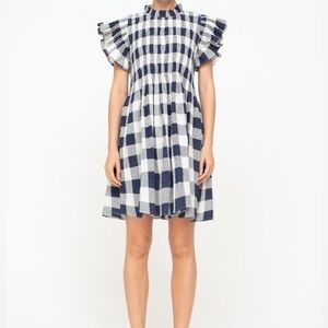 SEA New York Size Medium Morgan Flutter Sleeve Dress 100% Cotton with Pockets